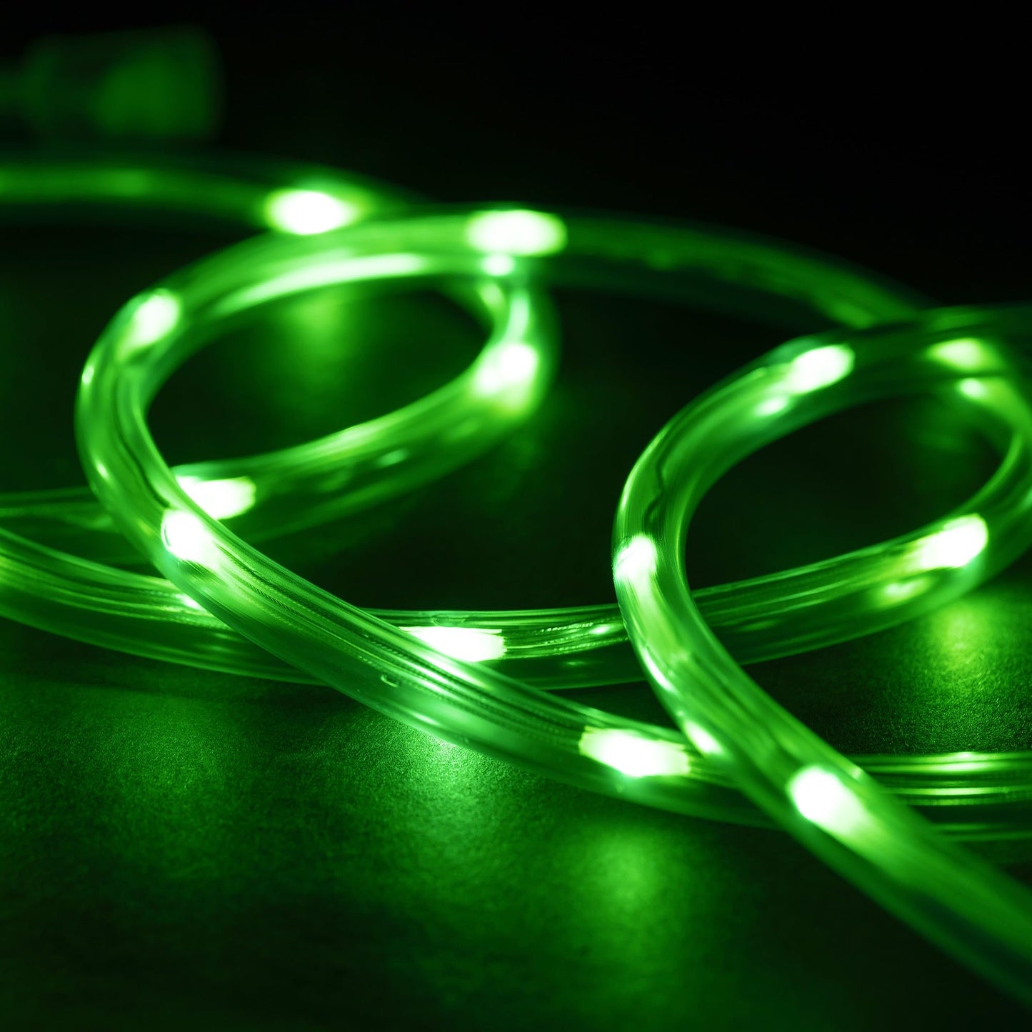 WYZworks LED Rope Light - 25ft Green, Waterproof, 8 Modes, Remote, Flexible PVC, Model LED-ROPE-3WT-GRN-25FT