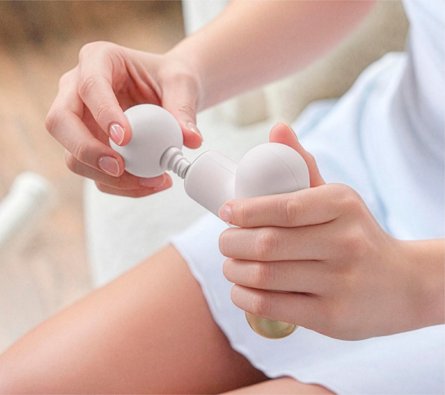 Sharper Image PowerBoost Mini Massage Gun - Portable Deep Tissue Percussion Massager | Muscle Recovery & Pain Relief | Quiet Cordless Handheld Massage Tool | Powerful & Compact| 4 Speeds| Travel Pouch