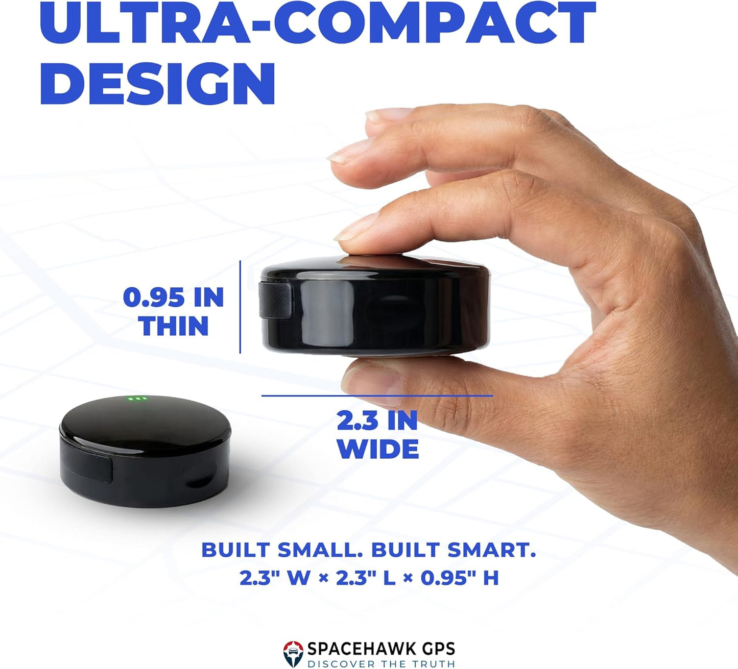 SpaceHawk GPS Assets Tracker - Real-Time Mini GPS System. Hidden GPS Tracking Device for Cars, Trucks, Trailers
