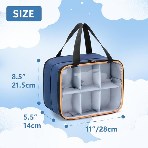 LUXJA Double Layer Storage Bag - PVC Carrying Case for Hot Wheels Monster Trucks | Holds 14 Toy Cars, Blue