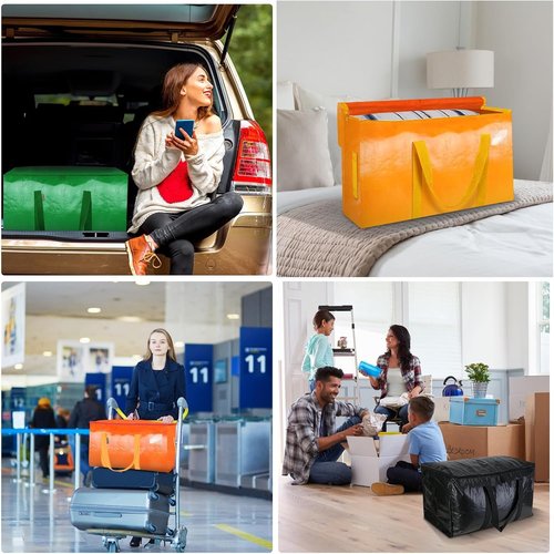BALEINE Heavy-Duty Oversized Moving Bags - 2-Pack with Reinforced Handles | Light Green Storage Totes