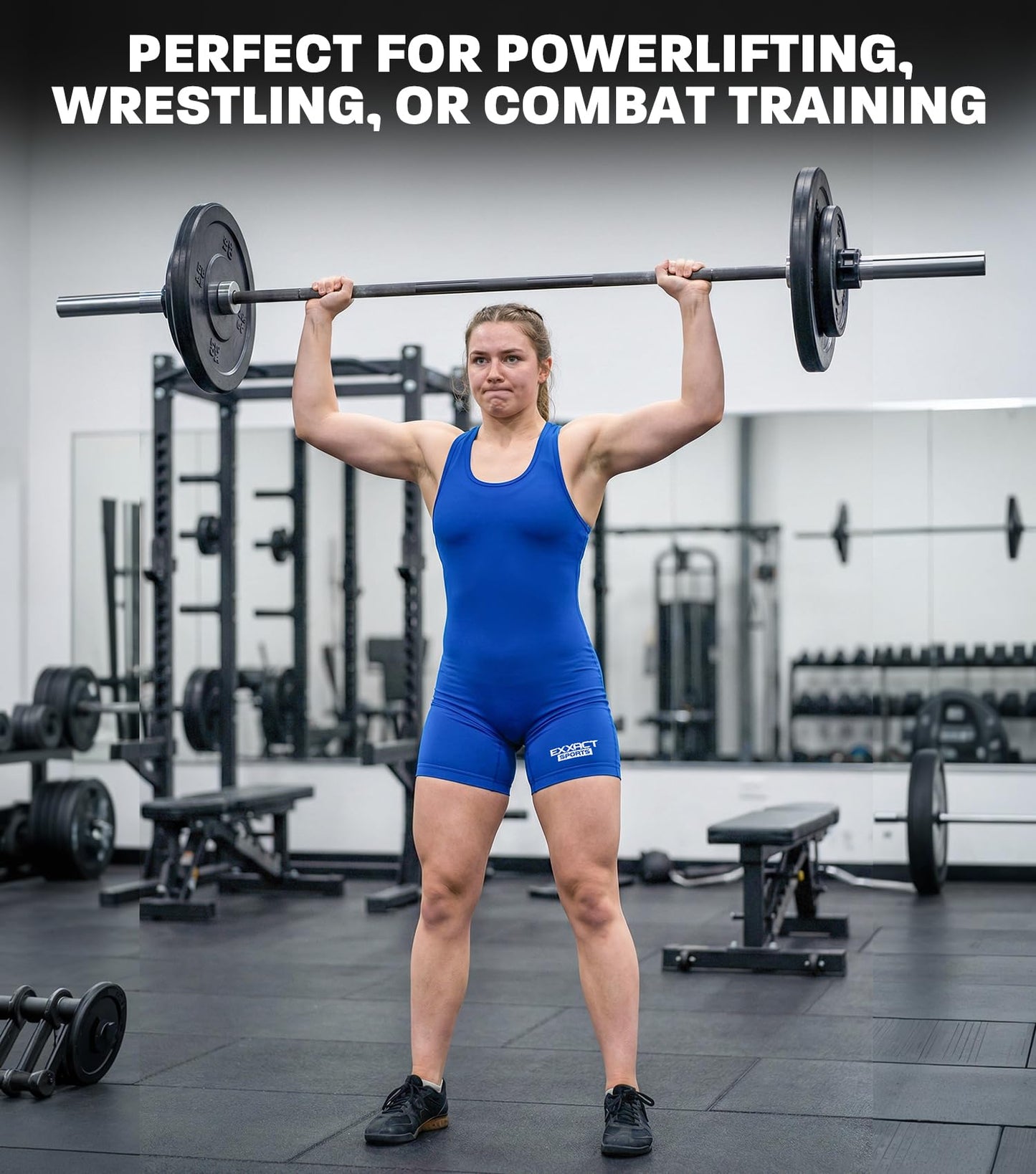 Exxact Sports Sublimated Women’s Wrestling Singlet - High-Cut, Full-Coverage Powerlifting Singlet Women for Competition (Butterfly, AM)