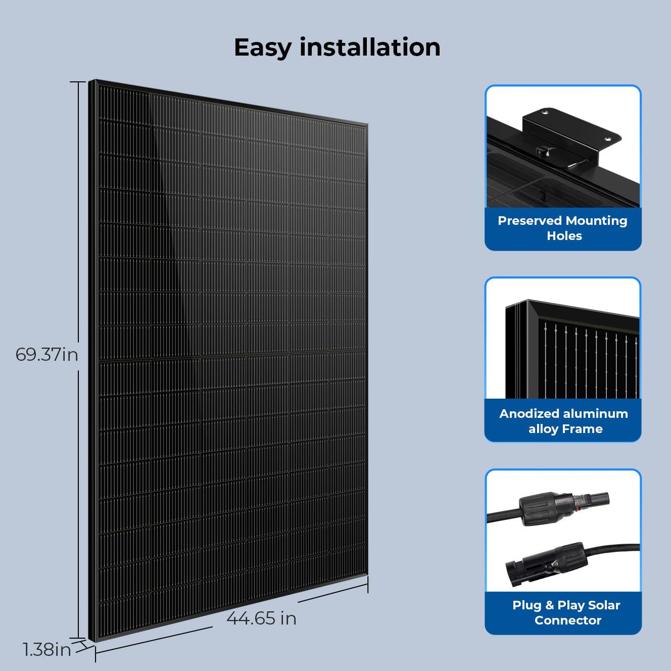 SUNGOLDPOWER 10PCS 450W Bifacial Solar Panels,N-Type 16BB,UL61730,Vmp 31V Each,HE Up to 30% Extra Power,for Home Backup,Farm,Residential&Commercial On/Off-Grid Systems(10 * 450W Bifacial)