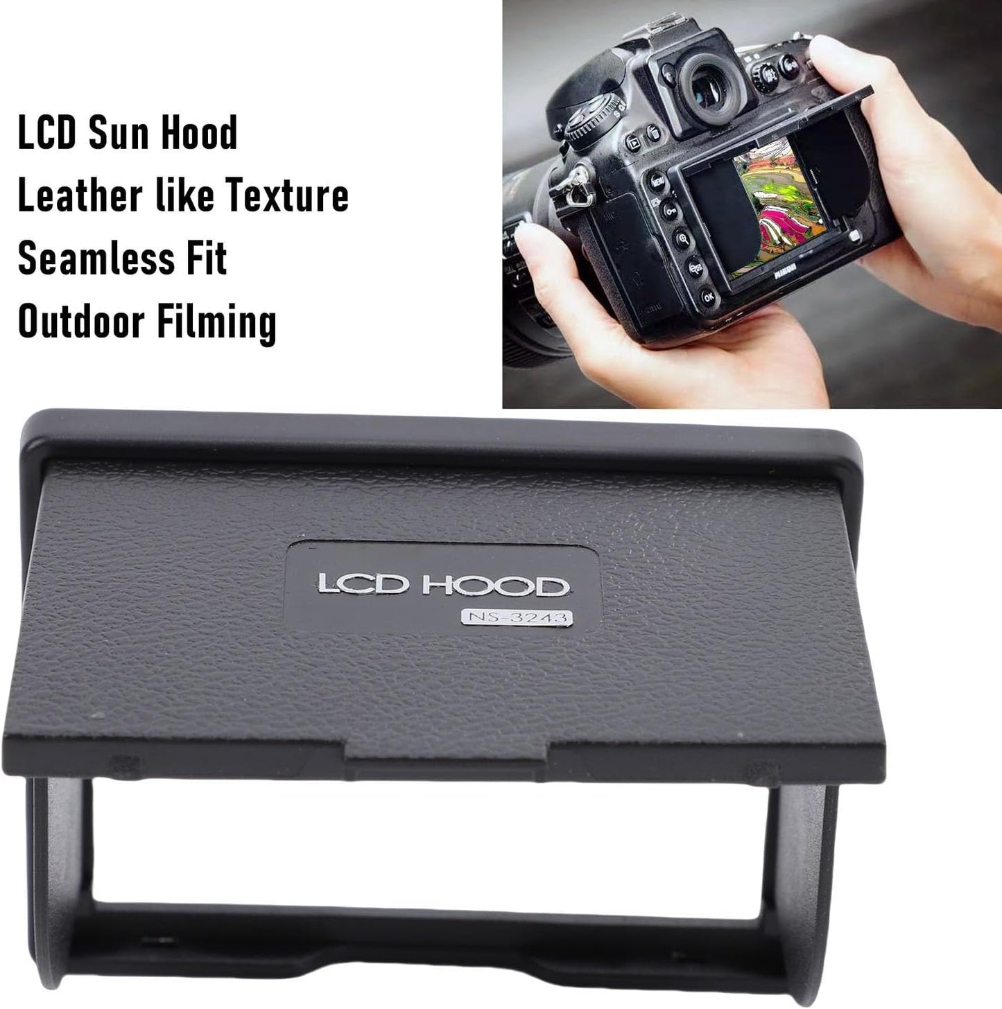 3.2 Inch Zopsc Camera Viewfinder Sunshade, Foldable LCD Screen Sun Hood for Camera Screen, Compatible with Select DSLR