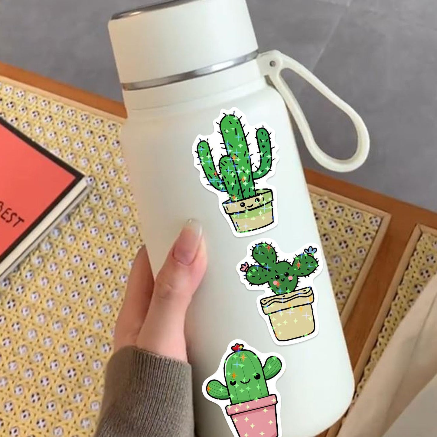 Beuthar 50Pcs Pack, Packs Cactus Stickers Waterproof Graffiti Stickers for Laptop, Scrapbook, Suitcase, Guitar, Kindle