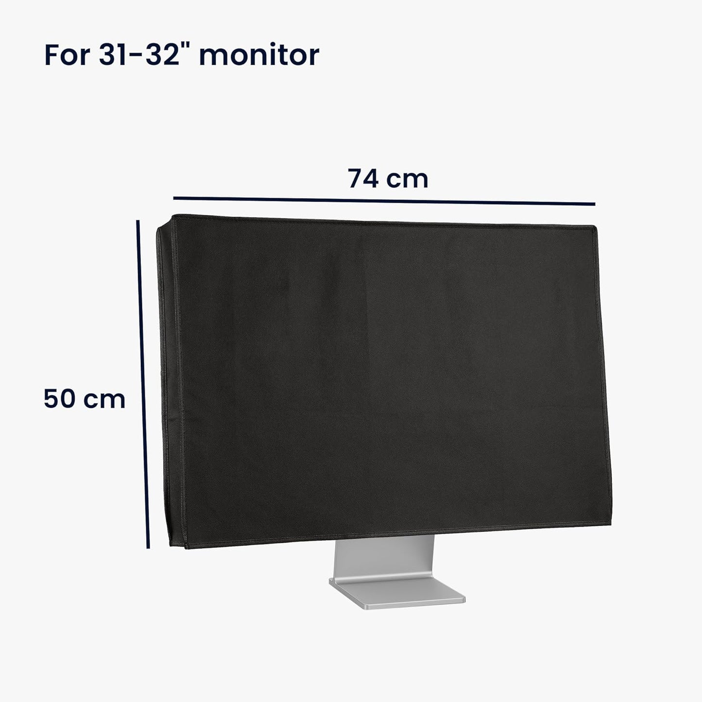 31-32" kwmobile Monitor Cover Compatible with monitor - Dust Cover Computer Screen Protector - Black