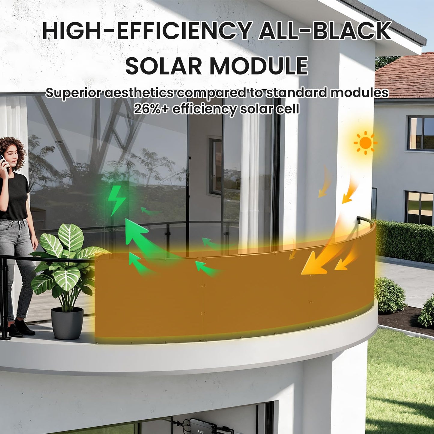 IBC All-Black 200W 12V Flexible Solar Panel, Premium 26% High-Efficiency Monocrystalline Cell, Grid-Free 245° Ultra Lightweight Waterproof Semi-Flexible Solar Board for RV, Marine, Boat, Van, Camping