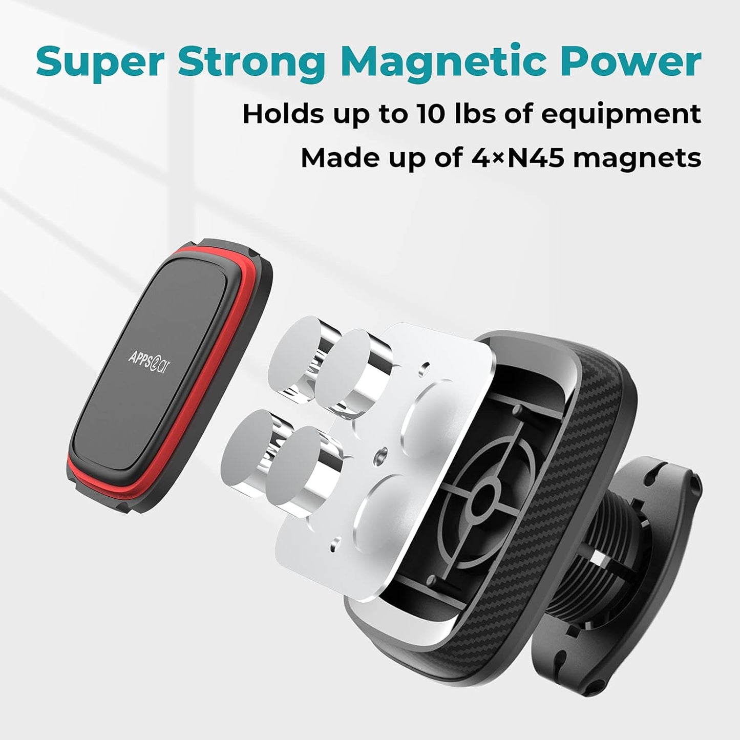 APPS2Car Magnetic Phone Holder for Car, Dashboard Windshield Phone Holder Mount with Flexible Arm & Built-in Strong