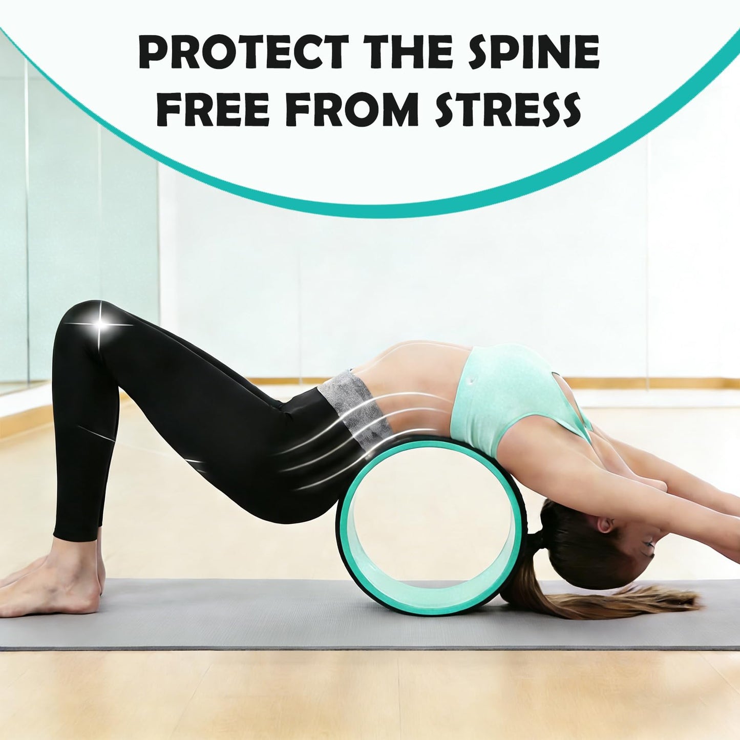 NGT 13 Inch Yoga Wheel for Back Pain Relief and Stretching - Strong & Comfortable Dharma Yoga Prop for Flexibility, Balance & Core Strength - Durable Exercise Wheel