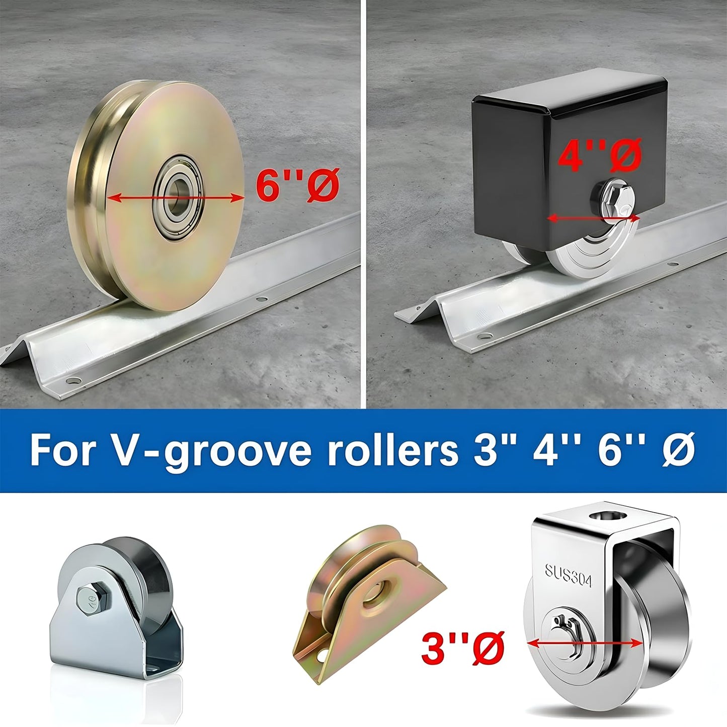 18 FT Extra Wide 3.5" Wide Heavy Duty V-Track for Sliding Gate, Compatible with 4" & 6" V-Groove Wheels, Galvanized Steel Ground Track Modular Design for Driveway, Warehouse & Industrial Gates