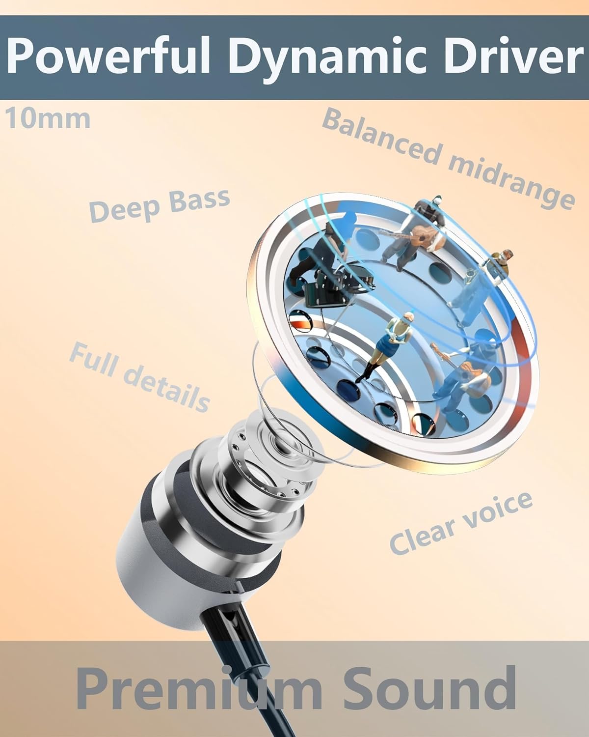 ZXQ Magnetic Lapel-Clip Neckband Bluetooth Headphones with Microphone,in-Ear Wireless Earbuds Earphone