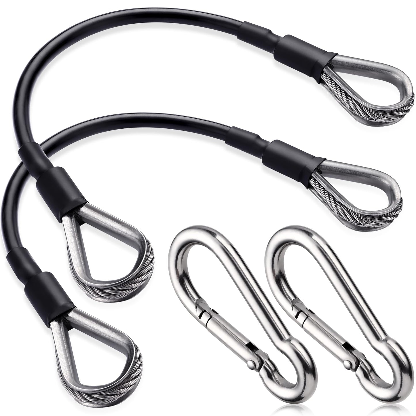 TOBWOLF 2PCS 10" Gym Extension Cable, Fitness Extension Rope Attachments Compatible with Home Gym Accessories, Replacement Gym Cables Machine Extension for LAT/Tricep Pull Down, Leg Extensions Machine