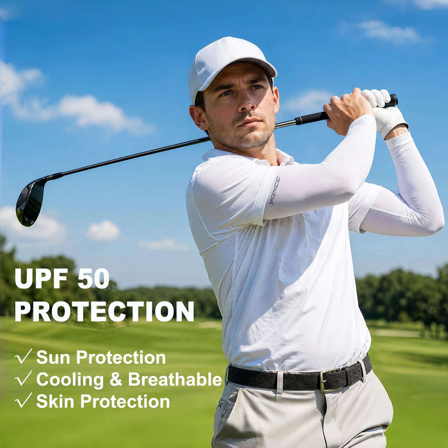 YQXCC 4 Pairs Arm Sleeves, Cooling UV Sun Protection Sports Compression Sleeves for Men Women, Golf Basketball Arm Sleeves