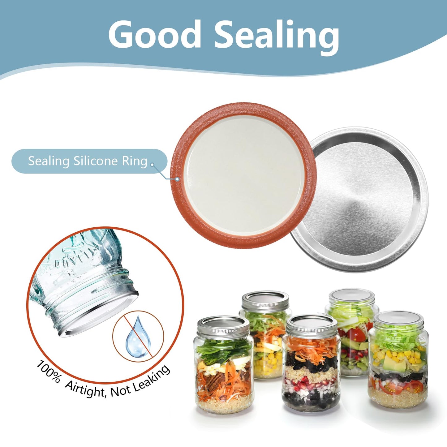 SIJDIEE 200Pcs 86 MM/3.4 Inch Wide Mouth Canning Lids, Leak Proof Split-Type Metal Canning Jar Lids for Ball Kerr Jar, Food Grade Material,100% Fit & Airtight for Wide Mouth Mason Jar Lids