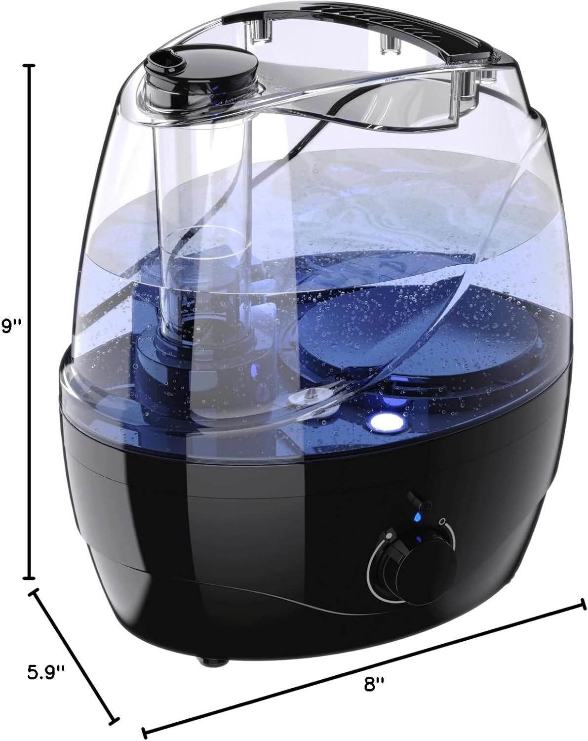 Skiennix Cool Mist Humidifier - 2.2L Whisper-Quiet Design for Baby & Large Rooms | 30-Hour Run Time, 360° Nozzle
