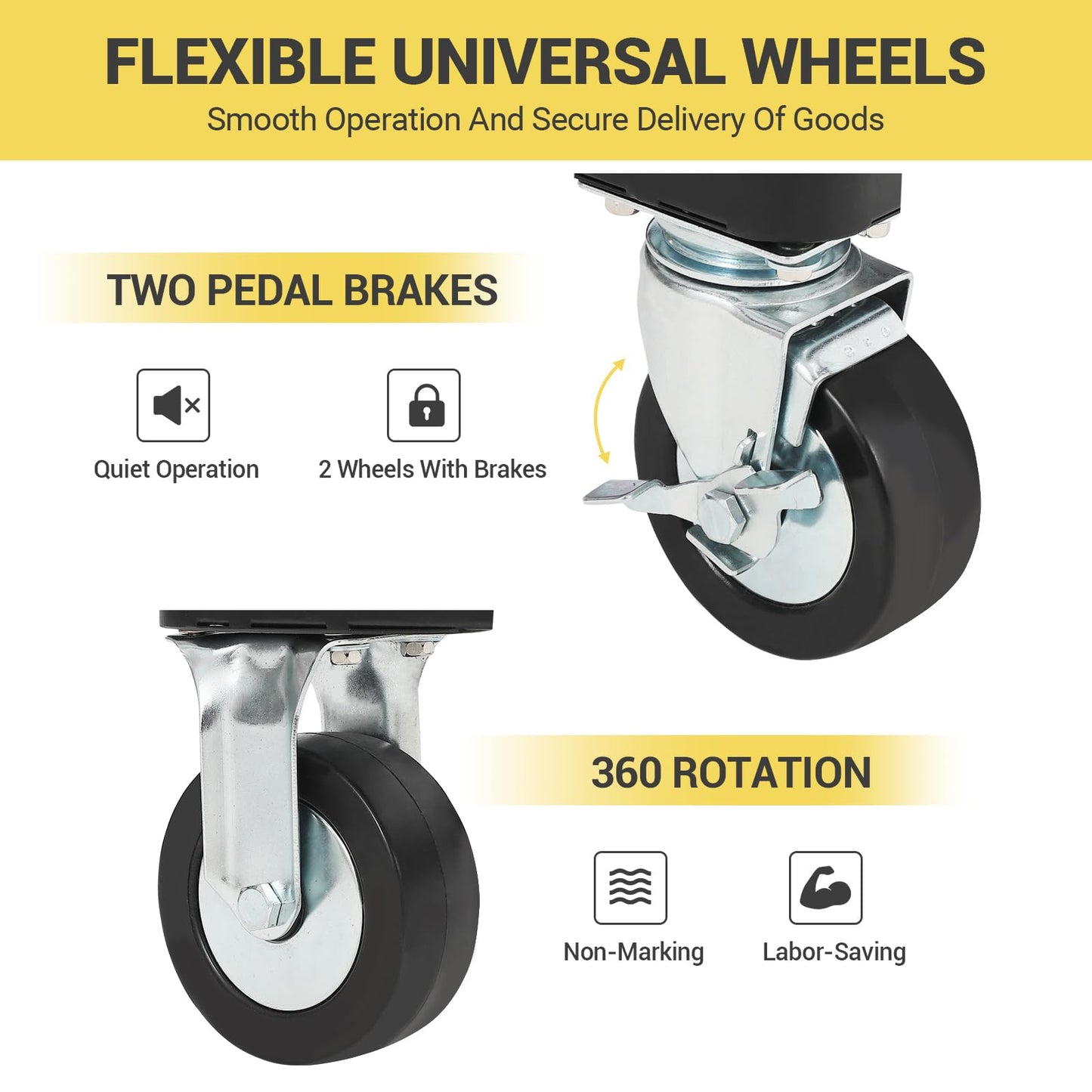Heavy Duty Folding Drywall Cart, 2200 LBS Capacity Panel Dolly with Extendable Deck & 4 Swivel Casters for Handling Sheetrock, Plywood, Lumber, and Wall Panels