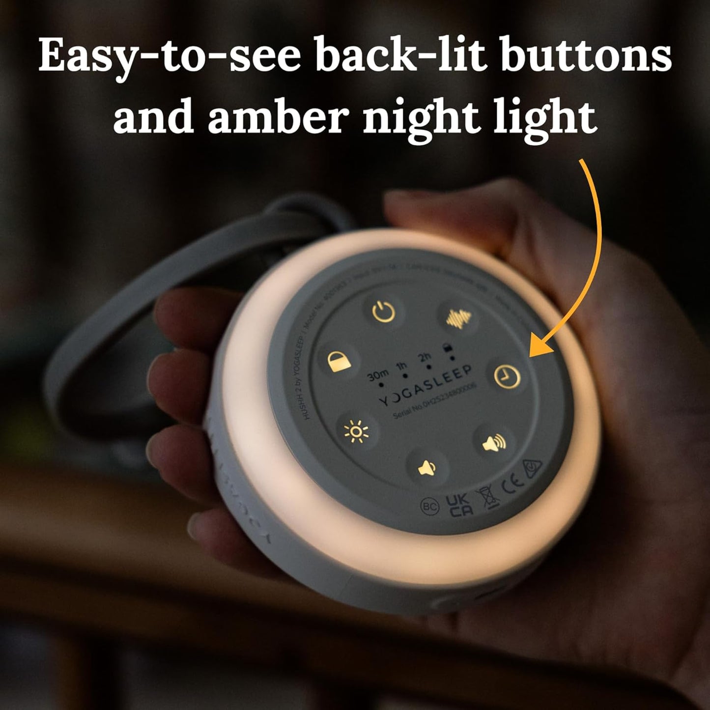 Yogasleep Hushh 2 Portable Sound Machine - Night Light & 6 Soothing Sounds for Babies & Kids