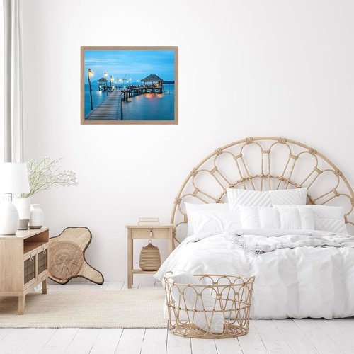 JCJMY 14x19 Picture Frame - Shatter Resistant Plexiglass for Horizontal & Vertical Wall Display | Rustic Brown