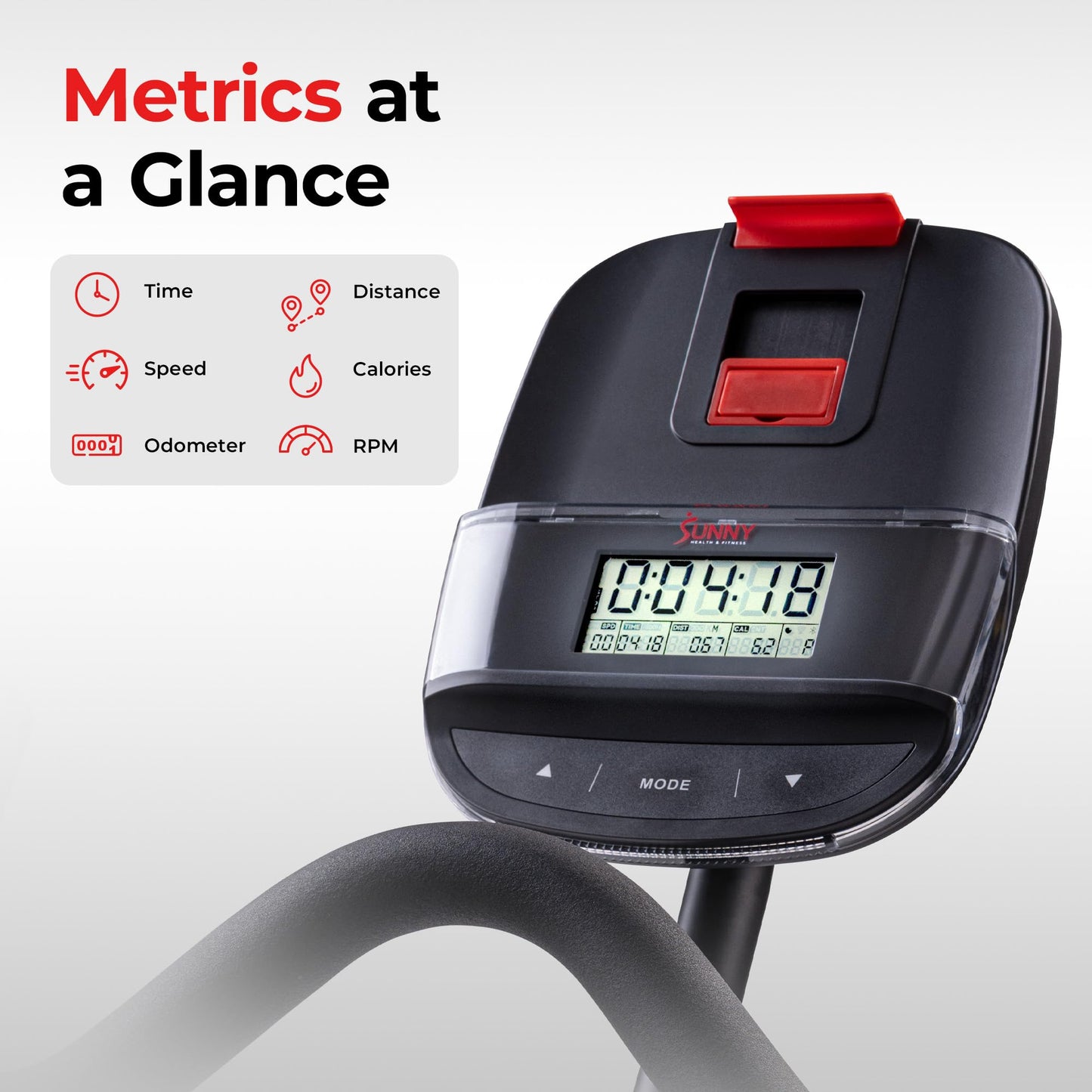 Sunny Health & Fitness Excel 500 Smart Indoor Cycling Bike, 40LB Flywheel Stationary Cardio Exercise Equipement, Free SunnyFit App Connection- SF-B124069