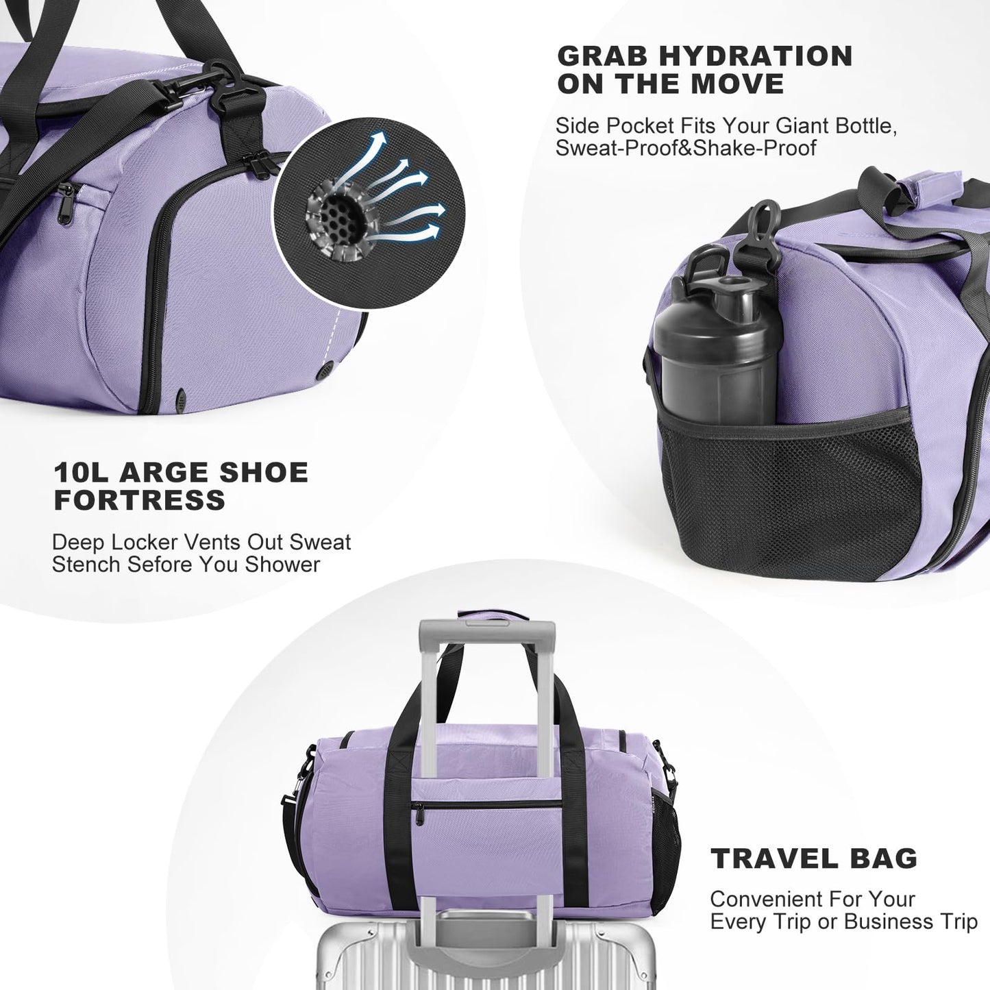 FINYIOE Gym Bag for Men Women, Purple