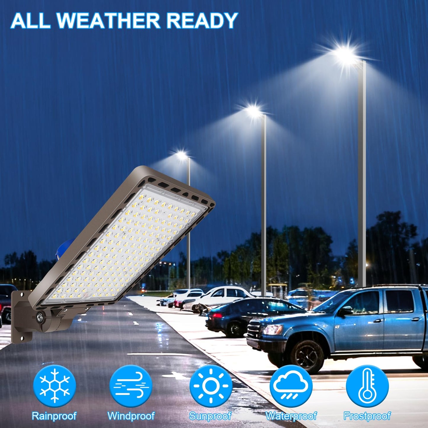 Tomourd 350W Parking Lot Light LED, 52500LM 5000K Super Bright Dusk to Dawn Commercial Shoebox Lights Outdoor IP65 Waterproof Adjustable Heavy-Duty Street Floodlight Security Area Stadium Lighting