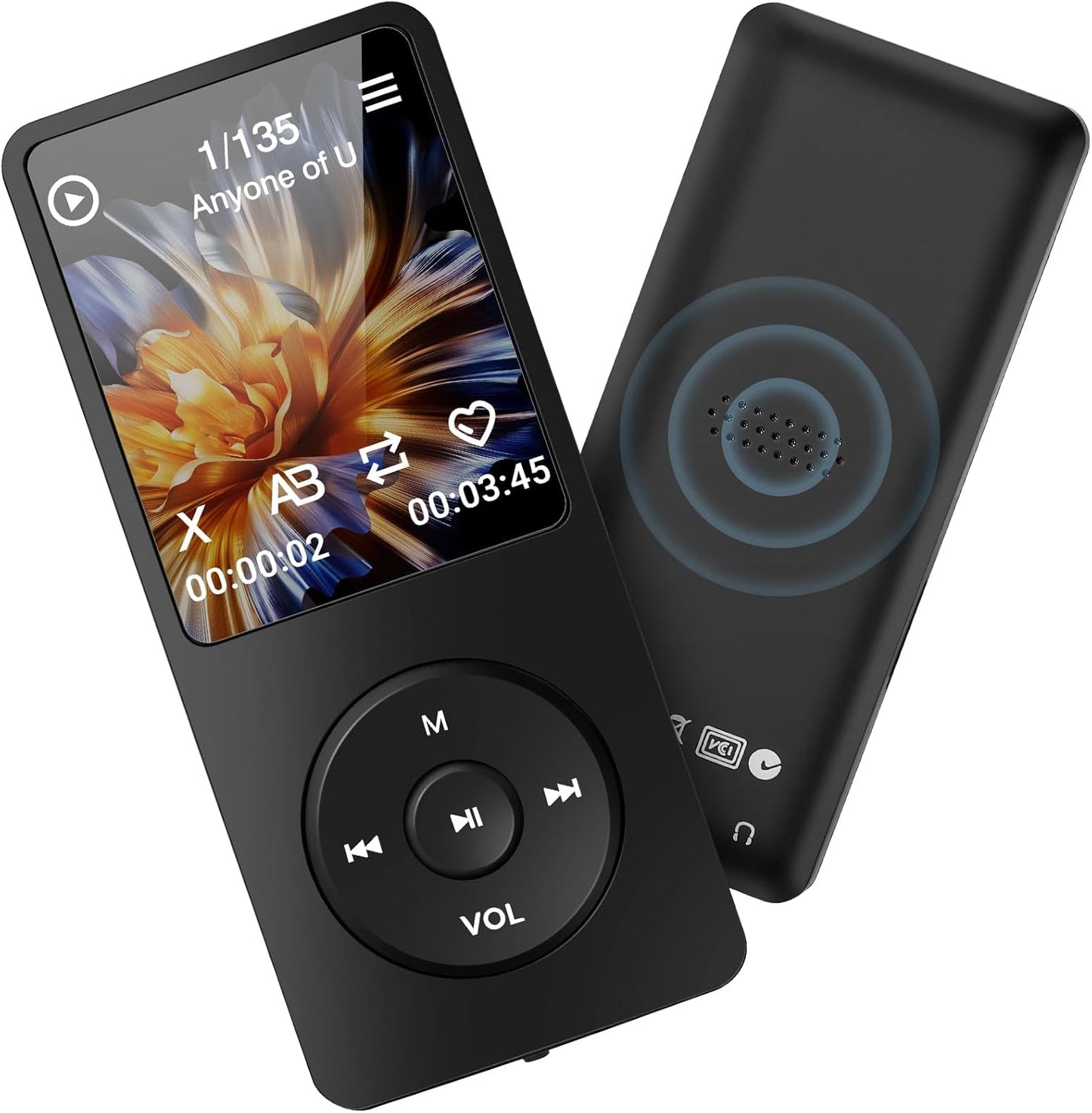 Tarswesi MP3 5.2, 32GB MP3 MP4 B2, 1.8 Player with Bluetooth Portable Music Player with Speaker TFT Color Screen, Voice