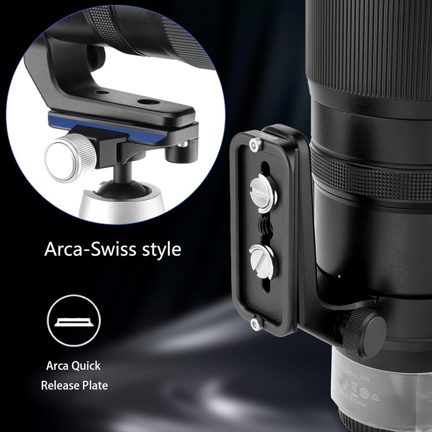 Leftfoto 180-600mm F5.6-6.3 Lens Plate for Nikon Nikkor Z VR Lens, Replacement Foot Mount - Arca Swiss Style
