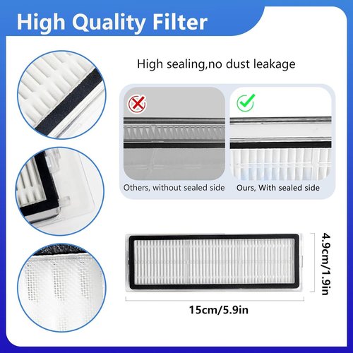 25Pcs Accessories Kit for Xiaomi X20+ / X20 Plus / X10+ / X10 Plus Robot Vacuum, 2 Main Brush,4 Filter,4 Side Brushes,8 Mop Pads,6 Dust bags,1Cleaning Tool Replacement Parts Attachments
