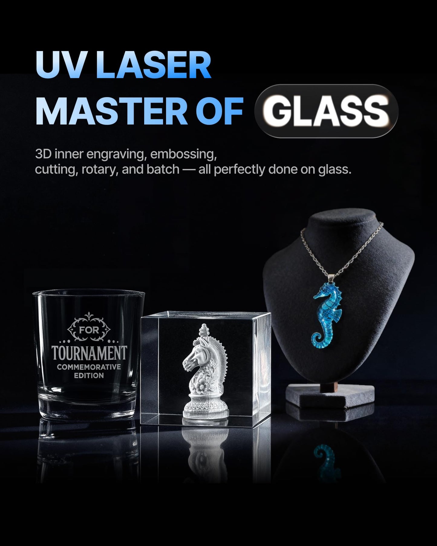 xTool F2 Ultra UV Laser Engraver, 5W UV Laser, 3D Inner and Fine Glass Engraving, Dual 48MP Cameras, 15,000 mm/s High Speed, AI Powered 2D-to-3D Software, Ultra-Precise Detail on Glass Plastic Acrylic