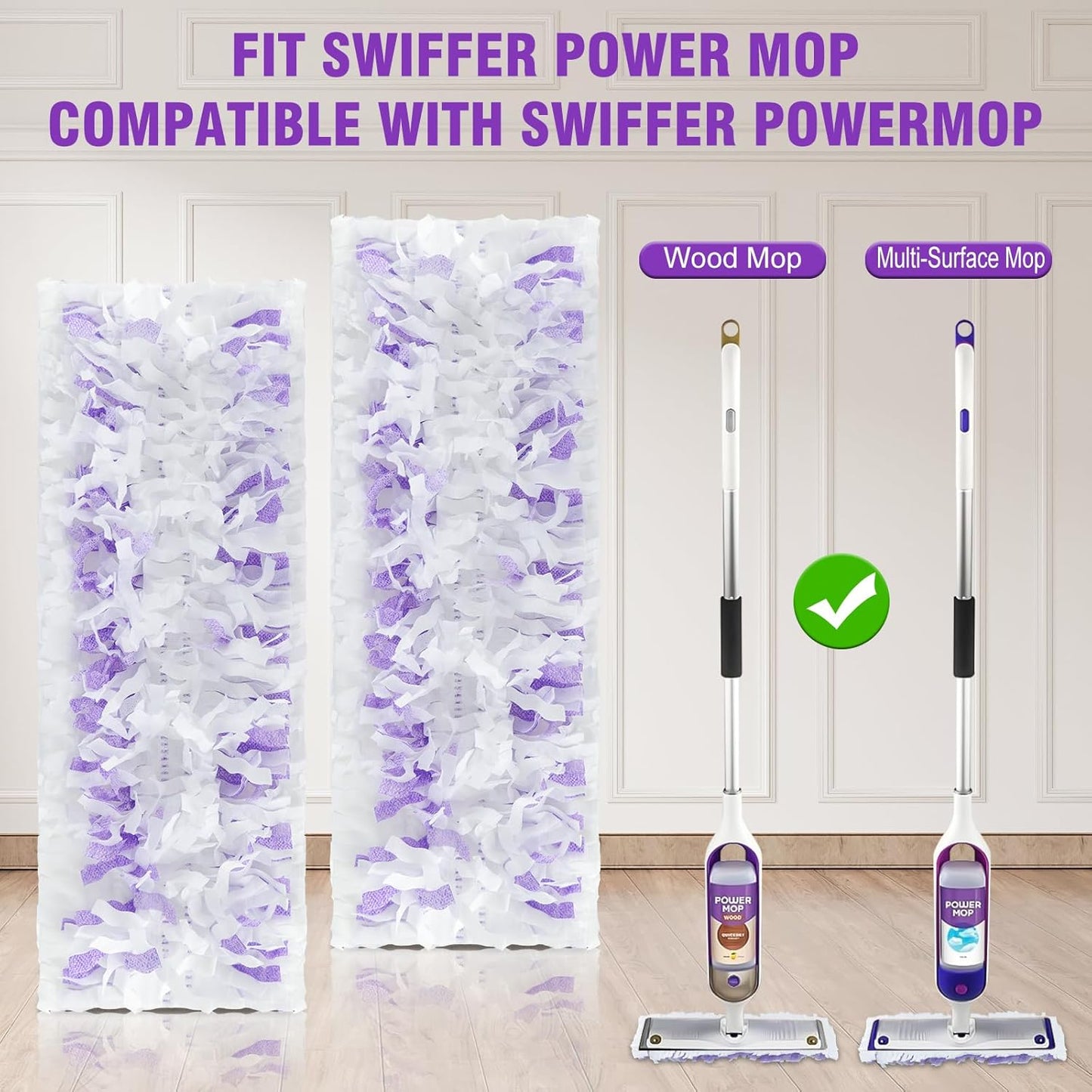 Skiennix Disposable Power Mop Pads - 30 Pack Refills for Swiffer Powermop | Multi-Surface Cleaning Pads