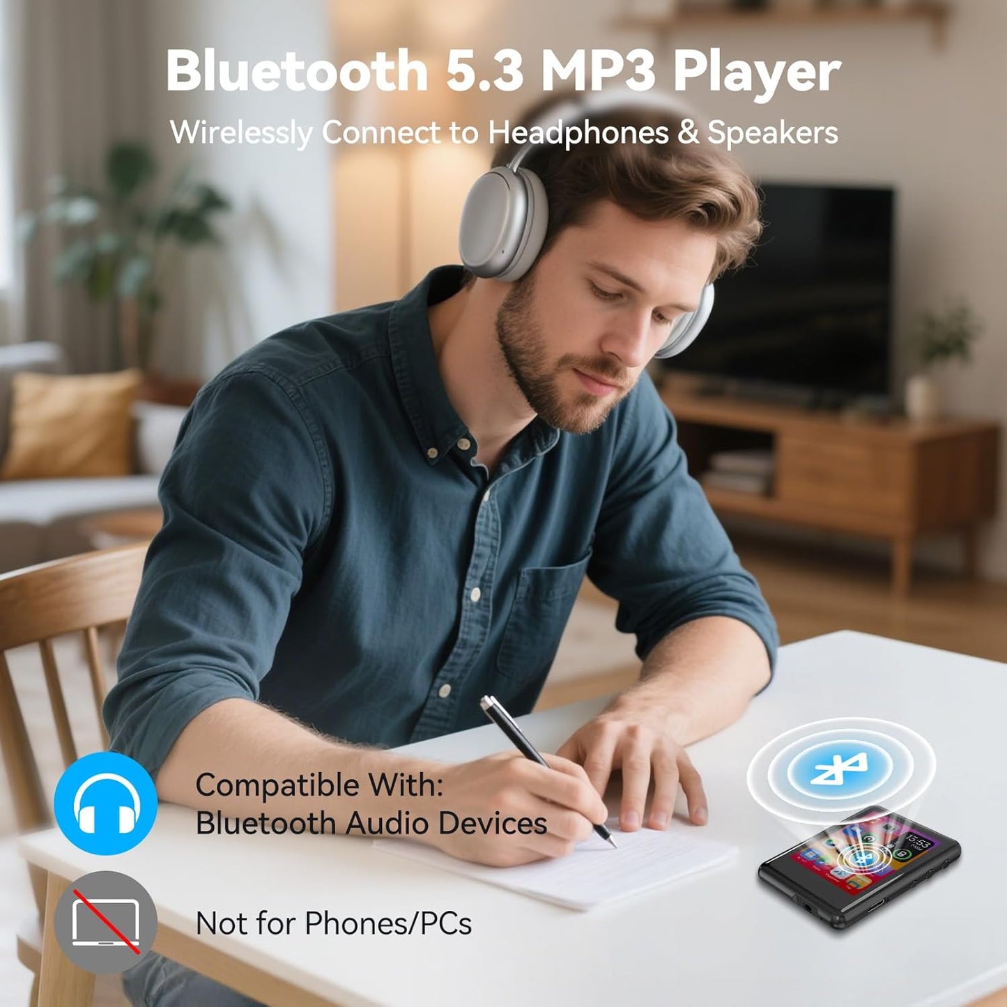 Colorcool MP3 5.4, 512GB Player with Bluetooth Touch Screen Music Player with Speaker, FM Radio, Voice Recording