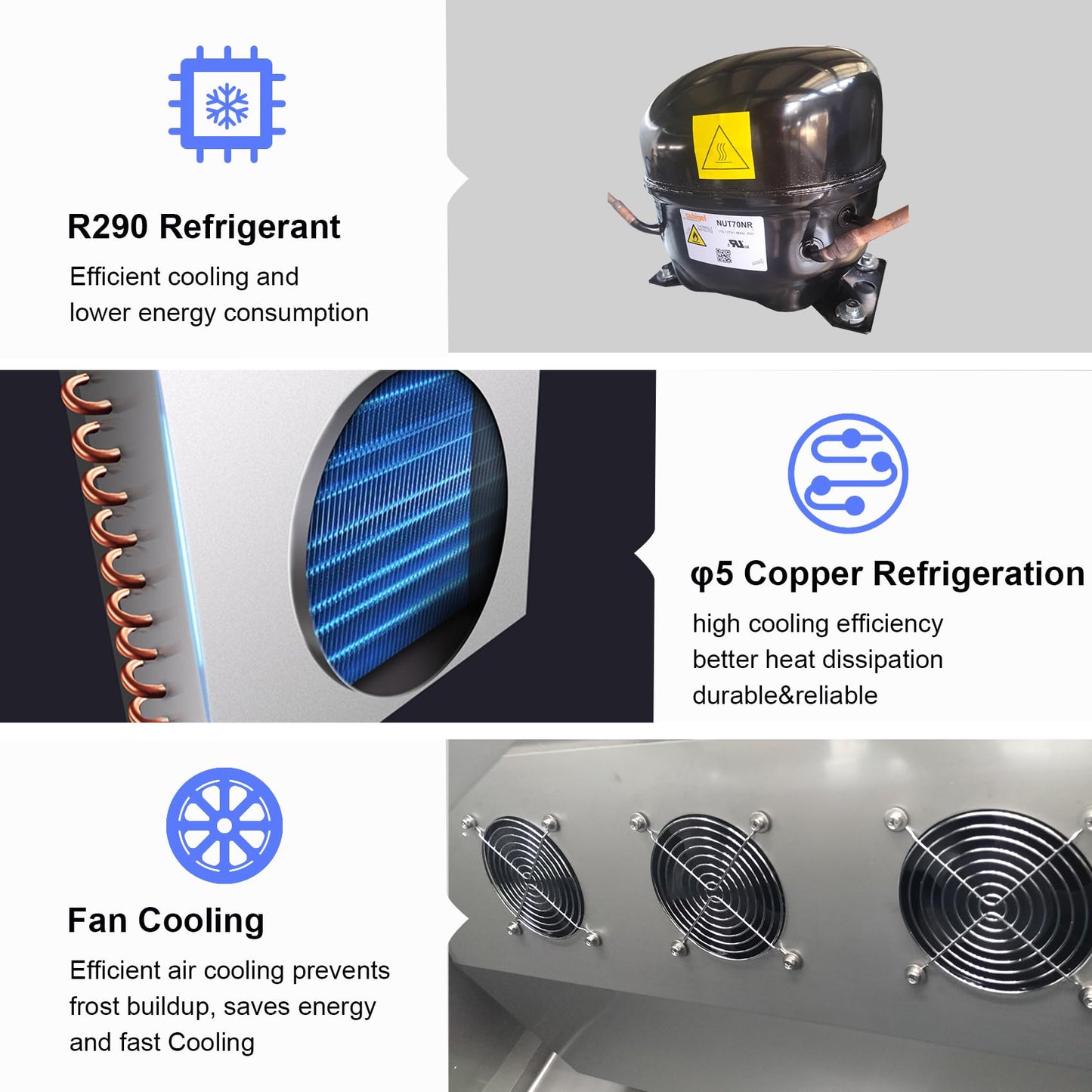 ECEVT 48" W 4 Door Commercial Refrigerator, 36 Cu.ft Stainless Steel Industrial Fridge (32℉~47℉) with 8 Adjustable Shelves, Lockable Door, Wheels, Auto-Defrost for Restaurant, Kitchen, Shop