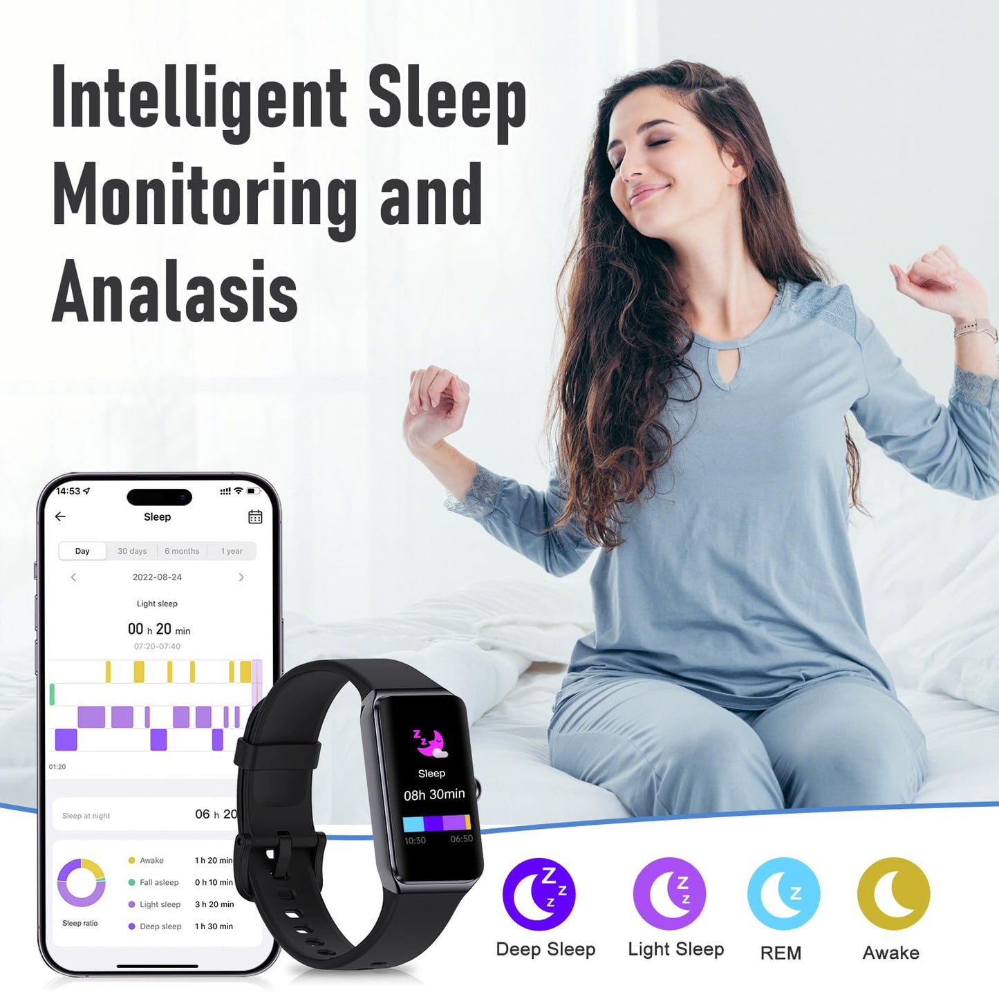 Fitness Tracker with 24/7 Heart Rate,Blood Pressure Sleep Tracking,104 Sports Modes Calories Smart Watch,IP68 Waterproof Step Counter Activity Trackers Pedometer for Android&iPhone Women Men (Bla