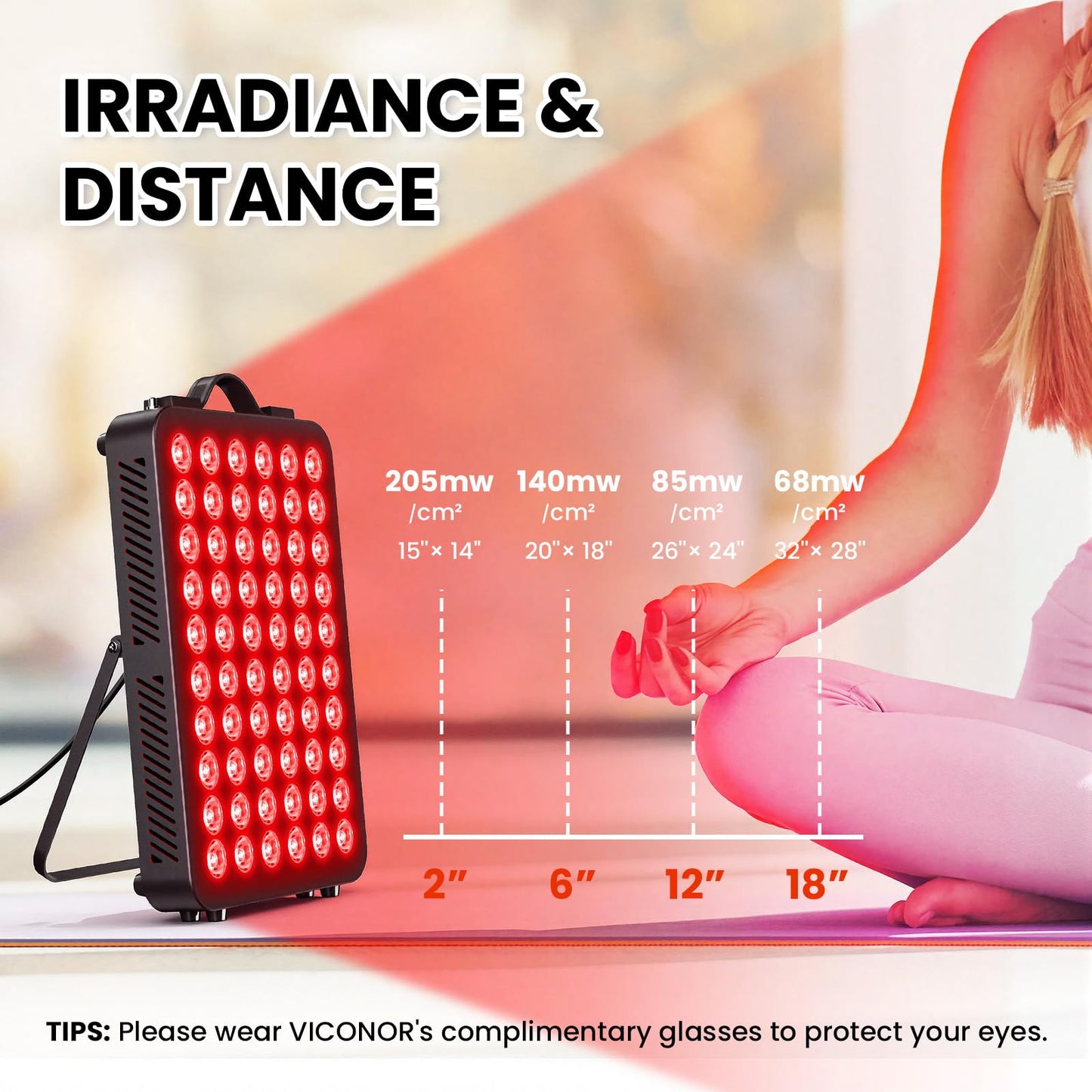 Red Light Therapy for Body, 660nm 850nm Near Infrared Light Therapy Panel, 60 Dual Chip LED Device with 300W of Power, Ideal for Body, Face, Improve Sleep, Skin Health, Includes Hanging Kit & Handle