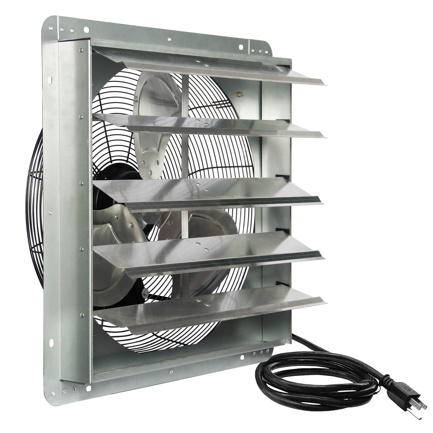 KEN BROWN 20 Inch Shutter Exhaust Fan With 1.65 Meters Power Cord Wall Mounted, High Speed 3500CFM, Vent Fan For Garages And Shops, Greenhouse,Attic Ventilation