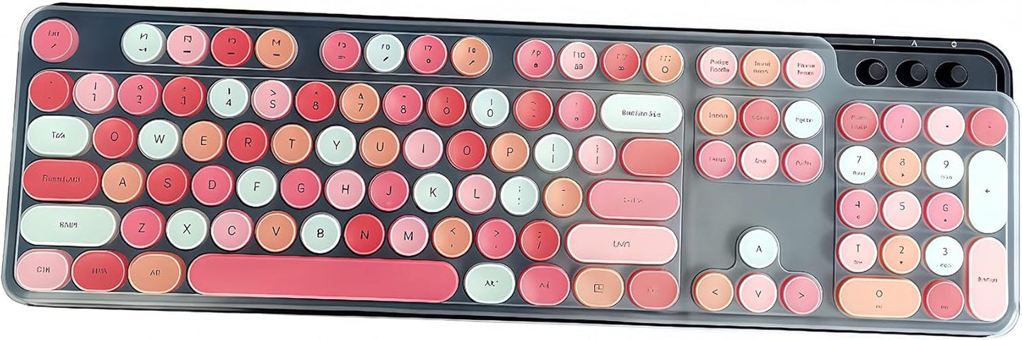 UHamn Silicone Keyboard Cover Skin Compatible for MOFII Full-Size Wireless Round Keycaps Keyboard with Number Pad