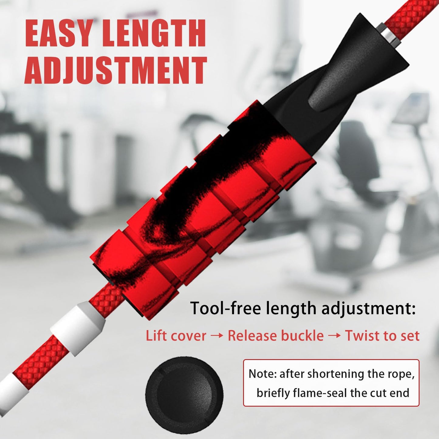 Jump Rope with Adjustable Length Cotton Rope Double Bearing Skipping Rope for Women Men Kids Jumprope Suitable Home, Gym, School Workout Equipment for Fitness & Weight Loss