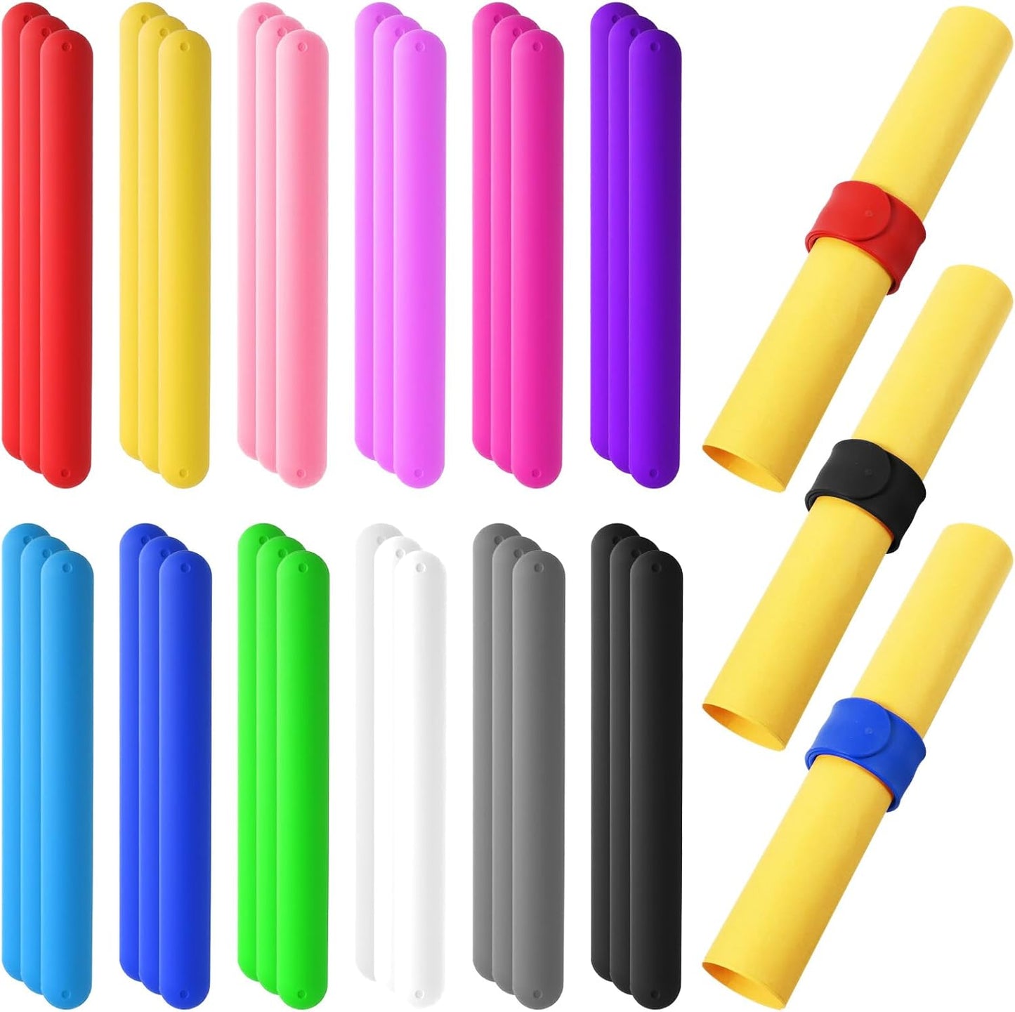 Skiennix Silicone Wrapping Paper Roll Holder Clips - 36 Pcs in 12 Vibrant Colors, Steel-Reinforced Design for Crafts & Gifts