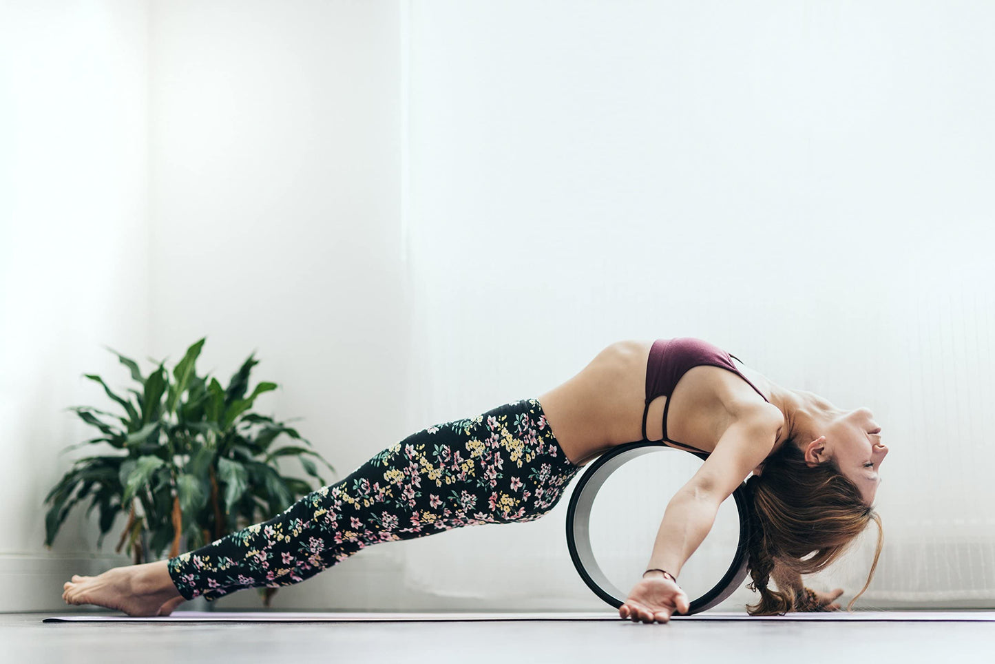 YOGA DESIGN LAB | THE YOGA WHEEL | Eco Printed, Extra Strength, Padded, Dharma Exercise Wheel | Designed in Bali | Enhance Your Postures and Stretch Deeper (Mandala Night)