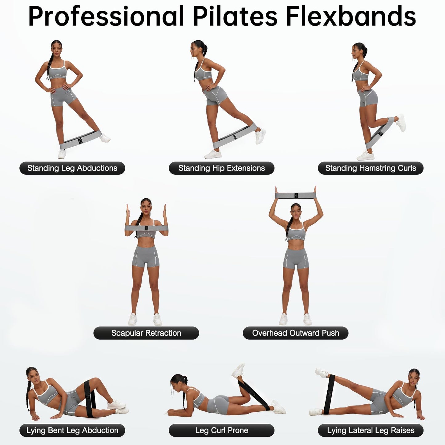Booty Resistance Bands Set, Renoj Non Slip Hip Exercise Bands for Legs and Butt Women [3 Set]