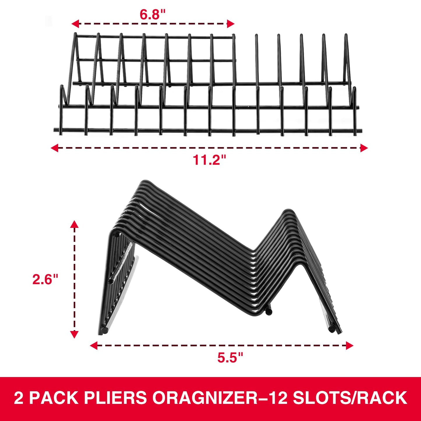24 Piece Professional Pliers Tool Set with Storage Rack, Snap Ring, Needle Nose, Long Reach, Lineman's, Groove Joint and Diagonal Cutting Pliers, Cable Cutter, Wire Stripper and Filter Wrench