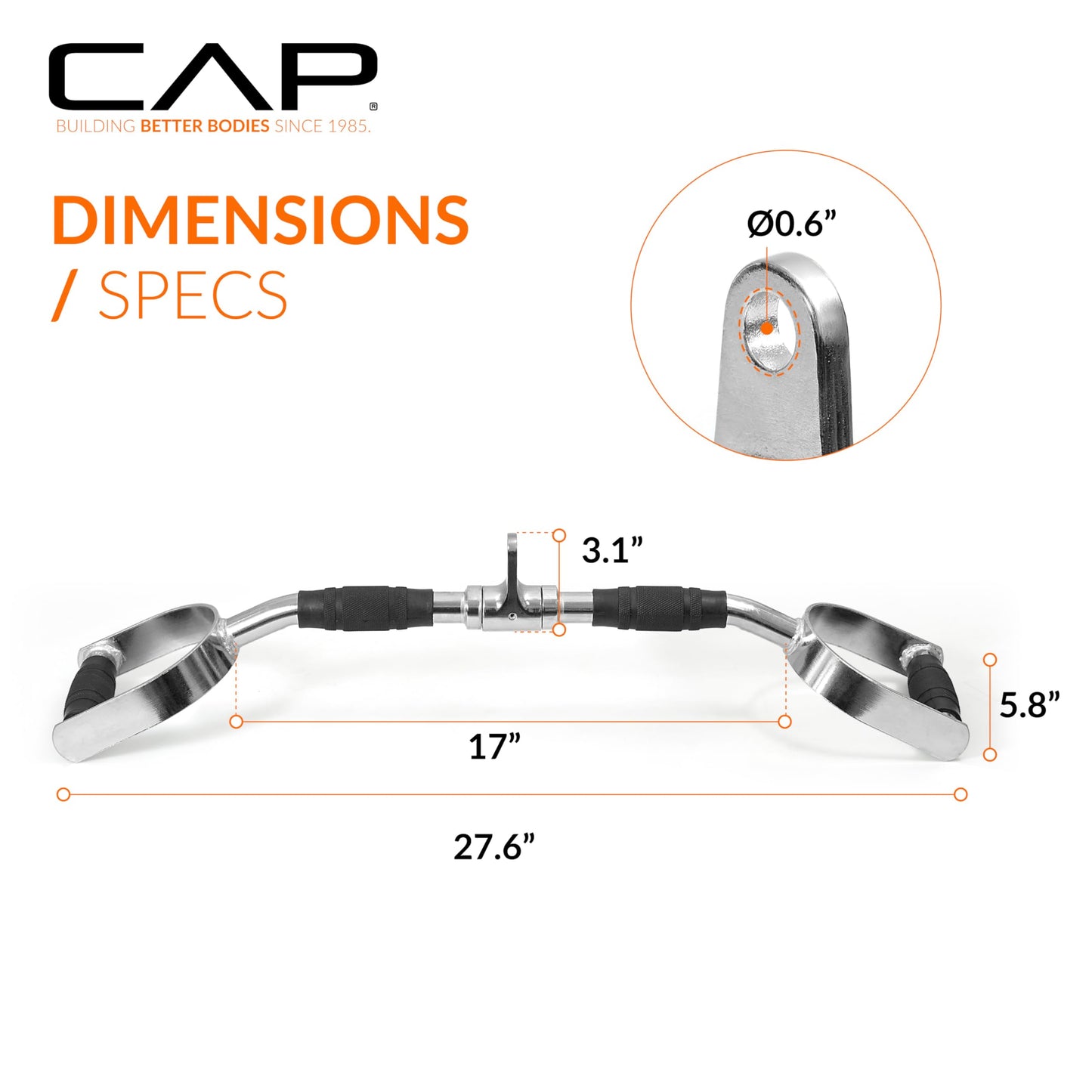 CAP Barbell Deluxe Pro-Style LAT Bar, 24-Inch