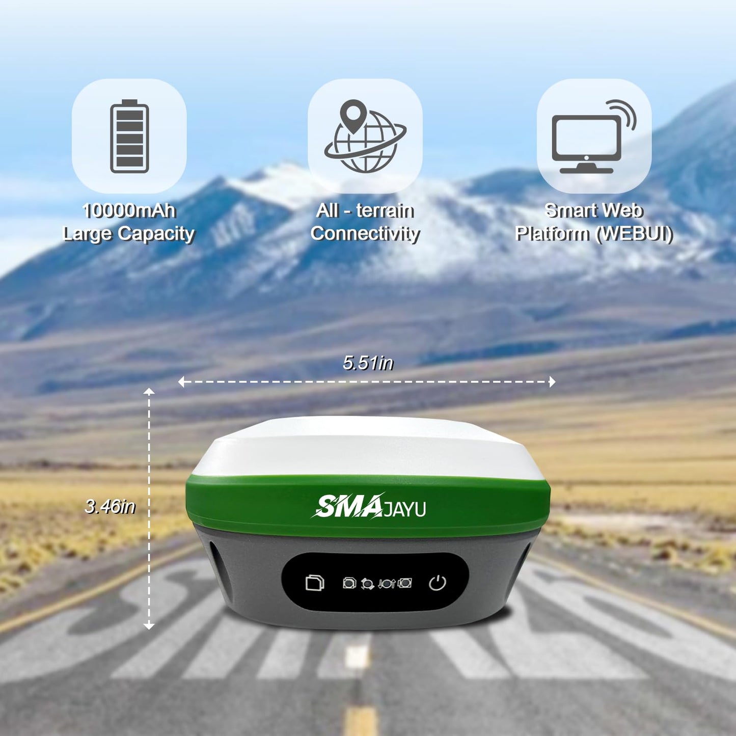 SMA26 Plus Rover Base RTK GNSS Survey System with Handheld Collector, Dual GNSS Receiver with Survey Software, Tilt Compensation, IP67 Waterproof, Ideal for Land, Construction(exclude Tripod&Pole)
