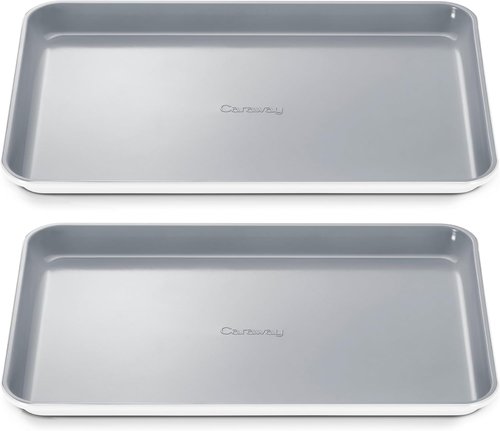 Caraway Non-Stick Ceramic Baking Sheet | Naturally Slick & Non-Toxic | Medium (15" x 10") - White