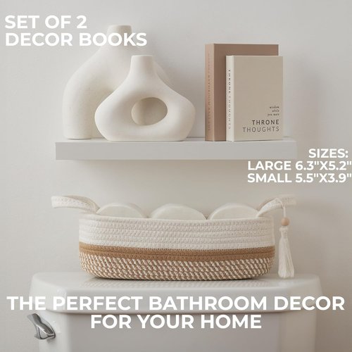 KIBAGA Modern Bathroom Decor Books - Set of 2 Charming & Humorous Restroom Accessories