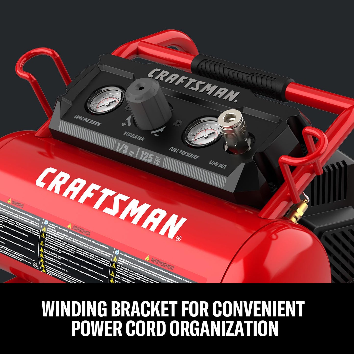 CRAFTSMAN Air Compressor, 2 Gallon Portable Air Compressor 1/3HP Max 125 PSI Oil-Free Light Weight with 10 PCS Accessory Kit