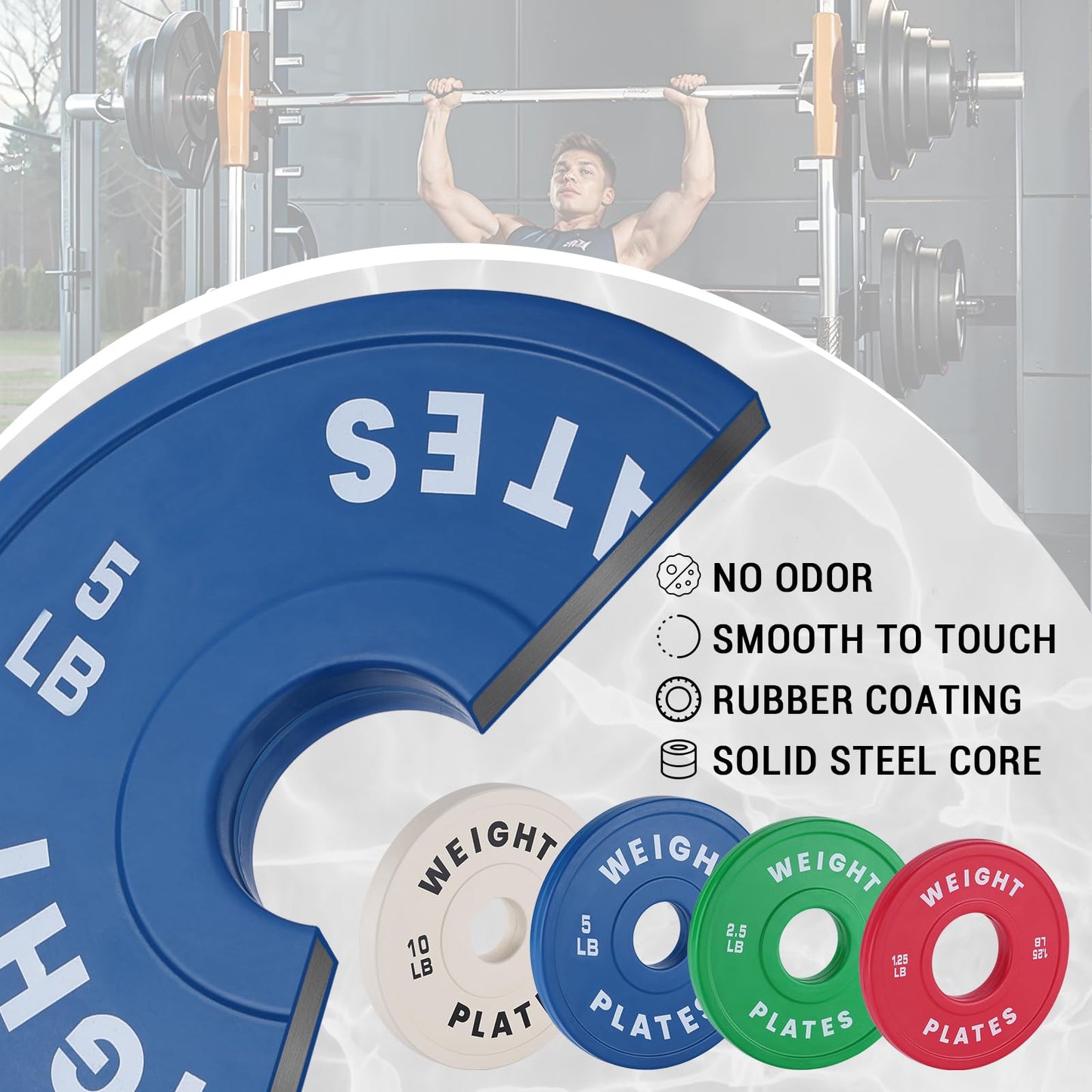 2.5 LBx 2PC Change Plates Fractional Weight Plates 2 in Bumper plates for Weight Lifting,Strength Training Gym Home,Rubber Coating