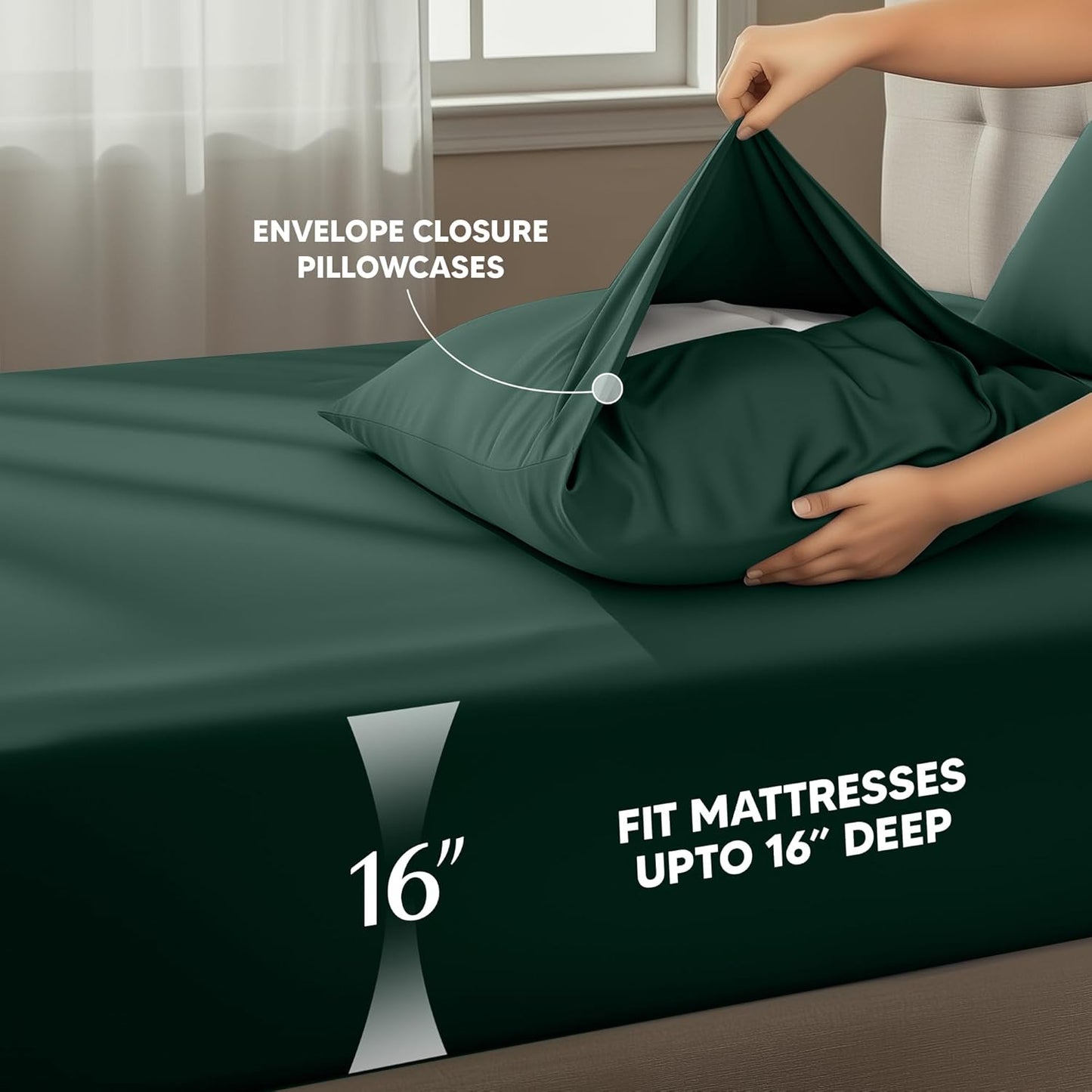 Utopia Bedding Full Bed Sheets Set - 4-Piece Brushed Microfiber - Fade & Shrinkage Resistant | Emerald Green