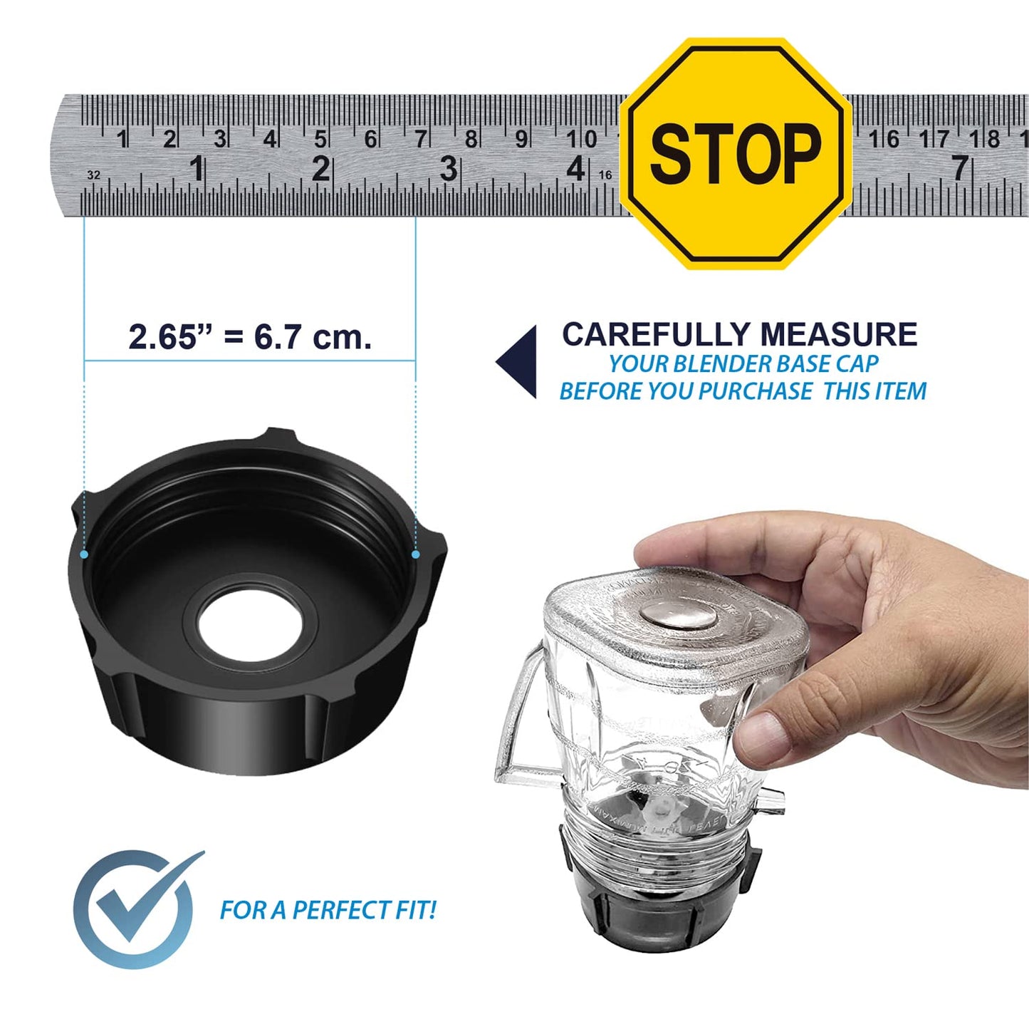 Replacement Mini 1-cup Clear Plastic Jar by CarterTM, fits most Oster Blenders (2 Pieces)