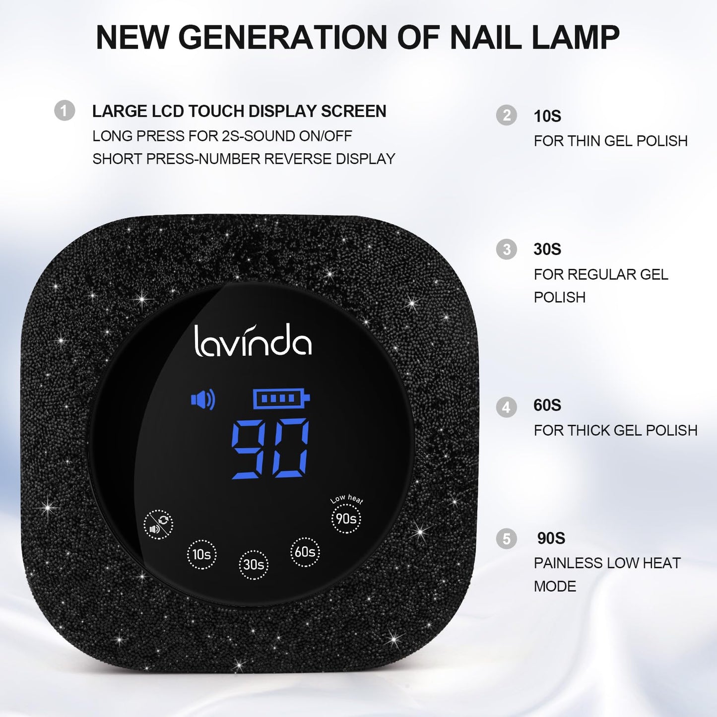 Black Rhinestone UV Nail Lamp, Cordless UV Light for Gel Nails & Electric Nail File Cordless Nail Drill Machine with 6PCS Nail Drill Bits for Polishing Shape Manicure Tools